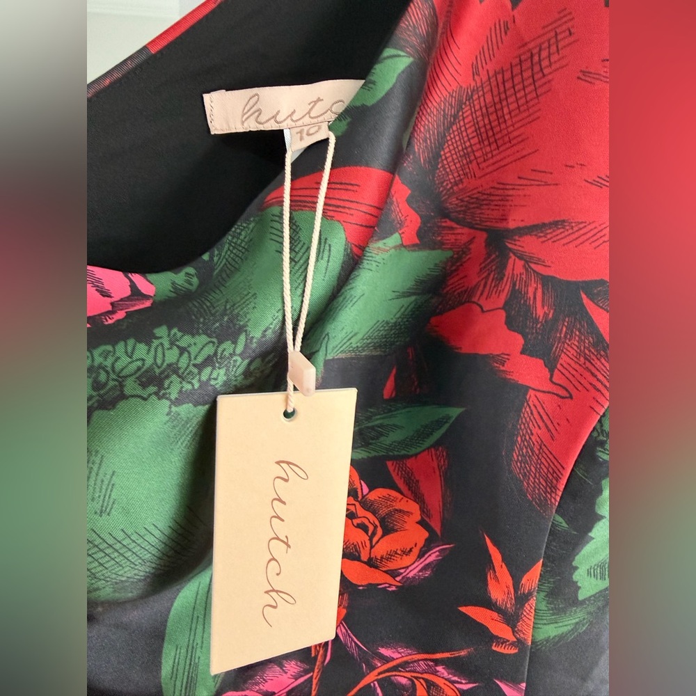 Anthropologie Hutch Elegant One-Shoulder Floral Evening Gown - Picture 7 of 8